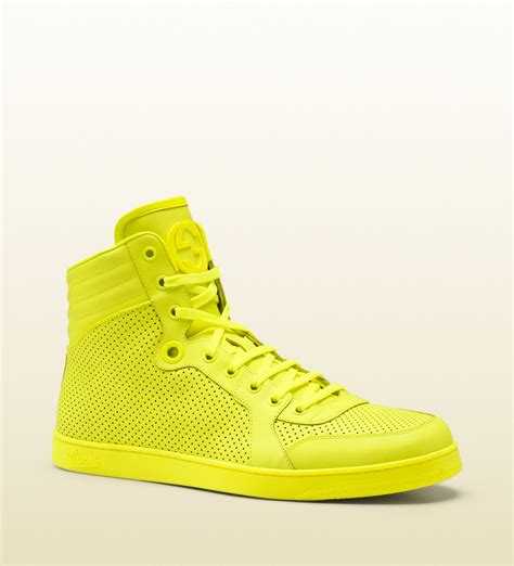 yellow and black gucci sneakers|Gucci neon yellow sneakers.